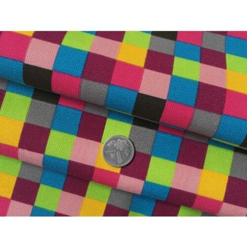 Free shipping Color plaid sofa fabric thick canvas cloth tablecloths curtain bay window cushion pad diy