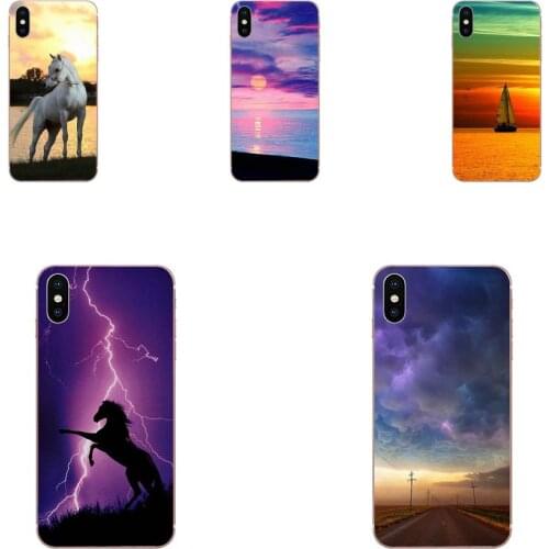 For Samsung GalaxyNote10Lite Note9 Note8 Note5 Note4 Note3 M60s M40 M30 M30S M20 M10 M10S Back Phone Case Horse Sunset Clouds