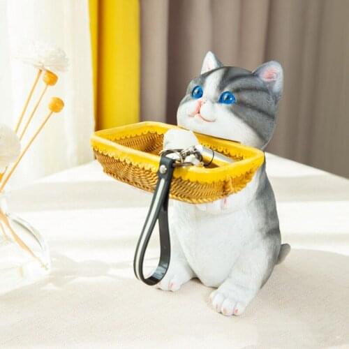 WEILEAD Resin Cute Dog And Cat Storage Figurines Creative Home Decoration Accessories Modern Nordic Office Desk Ornament Gift