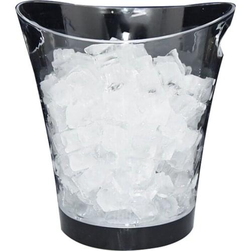 HOT SALE Double Handle Transparent Round Luminous Ice Bucket Colorful Luminous Ice Bucket Champagne Party Family Bar Ice Bucket