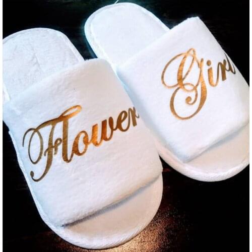 Personalised girl spa slippers bride Wedding Slippers brithday party gifts ,custom Hen Weekend Open Toes slippers flower girl
