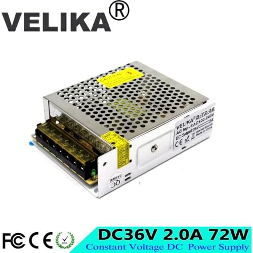 Power Supply DC 36V 2A 72W Switching power Source LED Driver transformers 110V 220V AC to dc36V SMPS For CNC Electrical CCTV AV