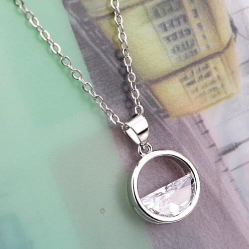 Bohemian Silver Color Rhinestone Circle Necklaces For Women Long Choker Necklace Statement Christmas Jewelry Collares