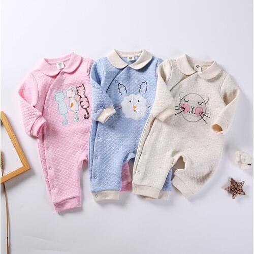 Newborn Baby Clothes Boy Girl Romper Winter Long Sleeve Cotton Jumpsuit Children Onesies Pyjamas Infant Overall Kid Clothing