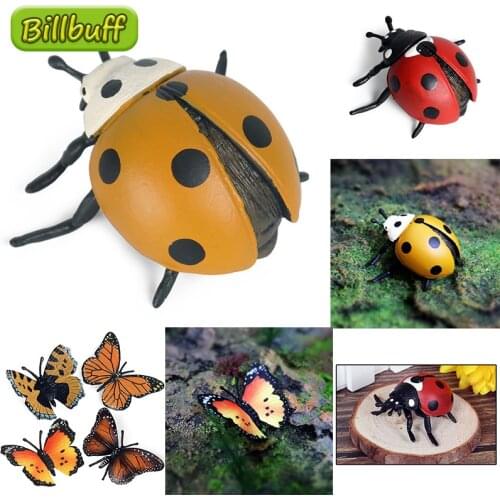 Hot Simulation Insects Animal PVC Ladybug Model Action Figures Collection Miniature Cognition Educational Toys for Children Gift