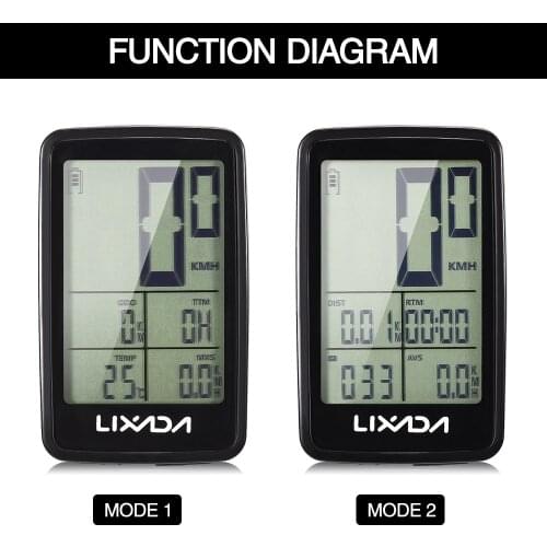 Lixada Waterproof USB Rechargeable Wireless Bike Cycling Computer Bicycle Speedometer Odometer Bike Computer Mount Holder