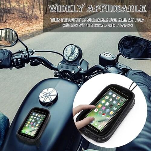 Magnetic Motorcycle Tank Bags Mobile Phone Seat Bag Touch Screen Motorcycle Bags Strong Magnets Phone Holder Pouch Accessories