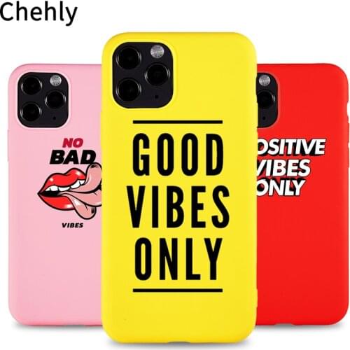 Fashion VIBES Soft Silicone Phone Case for iPhone 6s 7 8 11 Plus Pro X XS MAX XR SE Cases Fitted TPU Protection Accessorie Cover