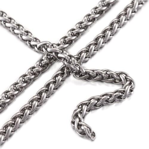 10m Unwelded 304 Stainless Steel Wheat Chains String for Jewelry Making DIY Bracelet Necklace Accessories Findings 5x3x1mm