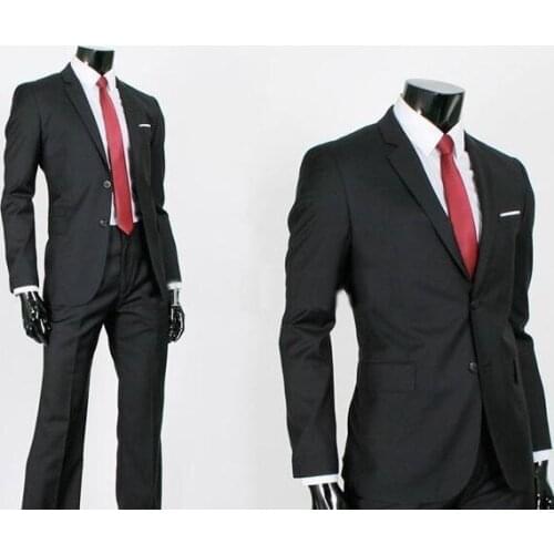 Best-New Arrival Tuxedos Wedding Bridegroom Suits Collar With Notch Lapel Black Business Suit(Jacket+Pants+Tie)