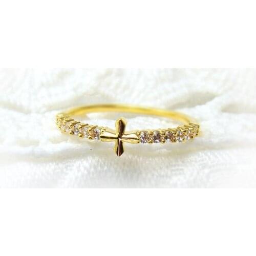 New Trendy Cross Ring Gold Silver Color Fashion Cross Promose Rings For Women Girl World Of Warcraft Overwatch Aros