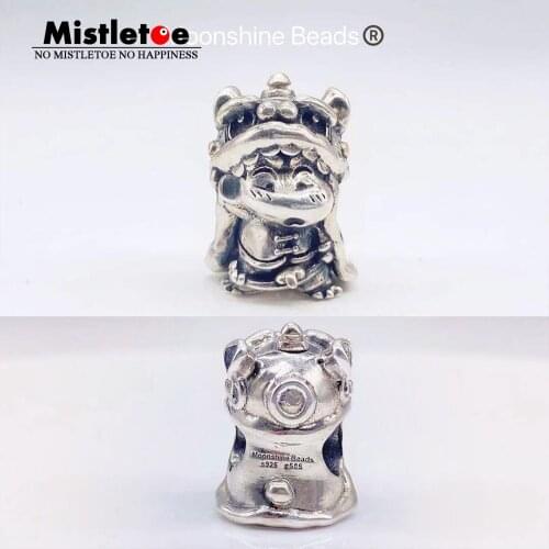 Mistletoe Moonshine Beads Jewelry 925 Sterling Silver Lion dance Charm