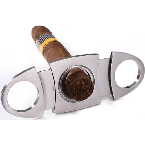 Cigar Cutter Portable Double-Edged Cigar Scissors Stainless Steel Metal Classic Cutters Guillotine Cigar Shears for Mens Gifts