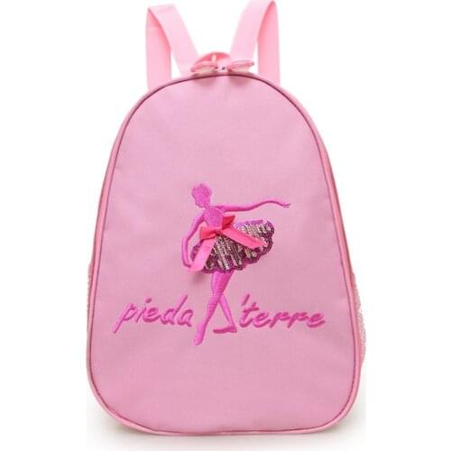 Pink Kids Girls Ballet Dance Bag Backpack Shoes Bag Students School Backpack Embroidered Shoulder Bag Dance Backpack For Kids