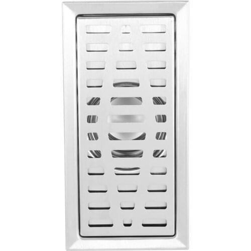 Large-Traffic Stainless Steel Bathroom Shower Square Floor Waste Grate Sanitary 20Cm X10Cm Floor Drain