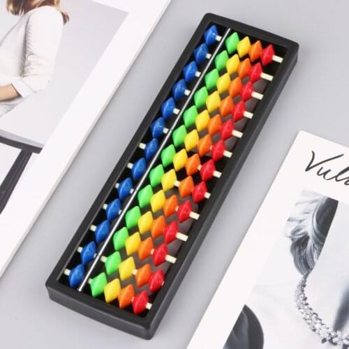 1 Pc 13 Column Portable Plastic Abacus Arithmetic Soroban Calculating Tool With Colorful Beads Childrens Educational Toys