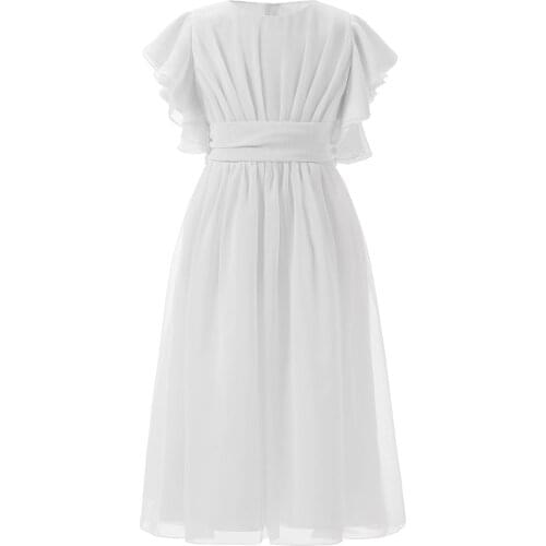 Chiffon Tulle Flower Girl Dresses for Weddings Girls Sleeveless Pageant Dresses First Communion Dresses Kids Wedding Party Dress