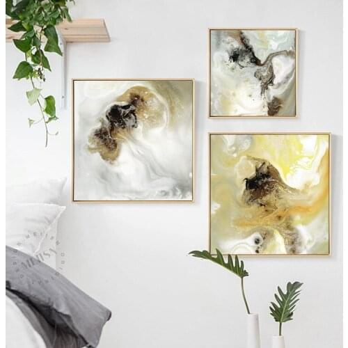 Modern Abstract Chinese Ink Splash Canvas A4 Art Poster Print Wall Picture Painting No Frame Vintage Retro Living Room Decor