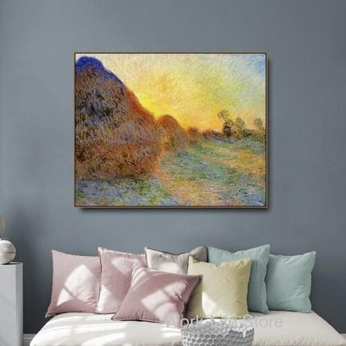 Dry Haystack by Monet Canvas Painting Calligraphy Poster and Prints Living Room House Wall Art Painting Home Decoration Picture