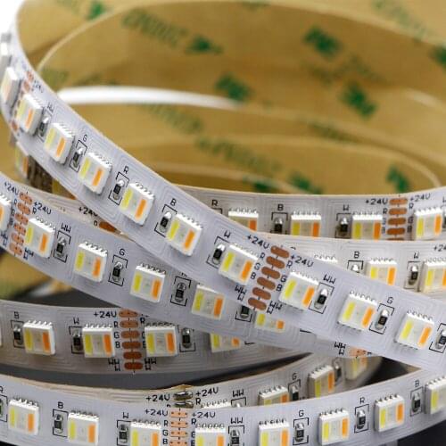 RGB+CCT 5IN1 LED Strip Light RGB+White+Warm White 60LEDs/m 96leds/m 5050 SMD Dual White Temperature Adjustable 12MM DC12V/24V