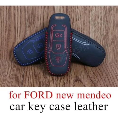 Only Red Only Red car styling Case car key case Hand sewing car key cover DIY Genuine quality leather fit for FORD new mendeo