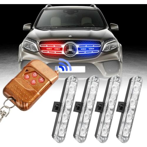 16 LED Fso Flash LED Light Red/Blue Strobe Flash Light Wireless Remote Controller Dash Emergency Warning Flashing Lamp 12v