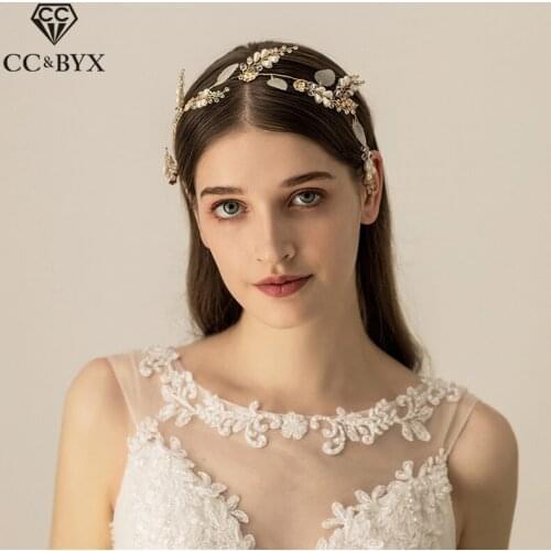 CC Hairbands Headbands Leaf Beads Shape Wedding Hair Accessories For Women Bridal Princess Party Beach Gift Fashion Jewelry O545
