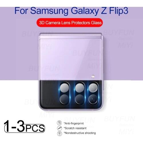 1-3PCS 3D Curved Camera Lens Protectors Tempered Glass For Samsung Galaxy Z Flip3 With Flip 3 ZFlip3 5G Z3 Protection Film Cover