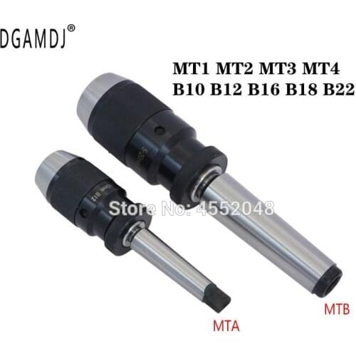 1 set Morse MT1 MT2 MT3 MT4 B10 B12 B16 B18 B22 self-tightening drill chuck, keyless, for tapered drill chuck
