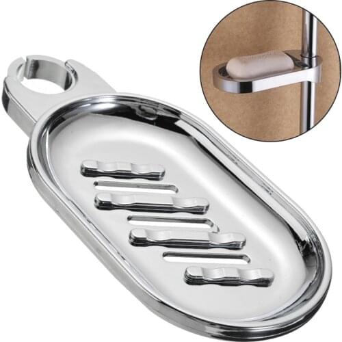 1PC Shower Rail Soap Box Stainless Steel Adjustable Height Storage Bracket Vanity Basin Bathroom Soap Tray Tool