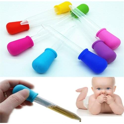 1PC Newborn Baby Kids Silicone Plastic Feeding Medicine Dropper Spoon Burette