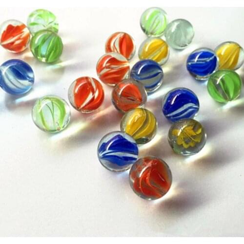 100pcs / Pack 14mm Marble Balls Clear Glass Charms Pinball Machine Vase Aquarium Home Decoration Toys for Kids Grownups