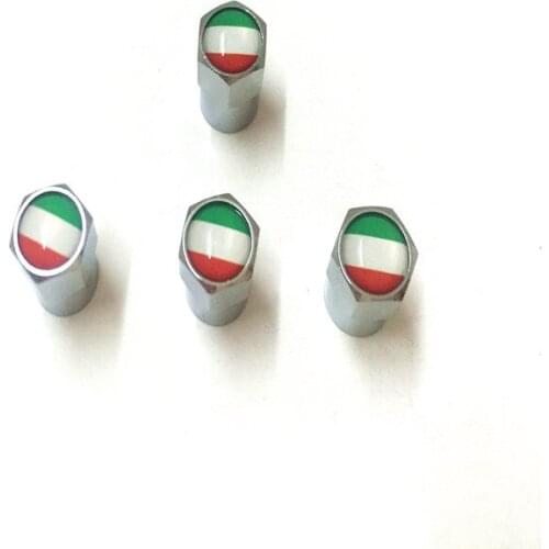 4pcs/lot Car Style Italy Flag Logo Tire Valve Cap Truck Motorcycle Bike Wheel Tire Valve Stem Cap For Italian Cars