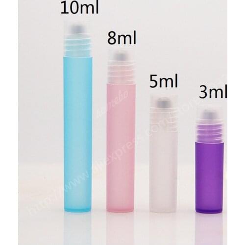 500pcs/lot 3ml 5ml 8ml 10ml color ball bottle plastic bottle with steel roller ball perfume bottle ball bearing bottle