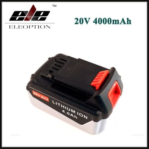 ELEOPTION Rechargeable Power Tool Battery For Black & Decker 20V 4.0 Ah 4000mAh Lithium Ion Battery Pack LB2X4020 LBXR20