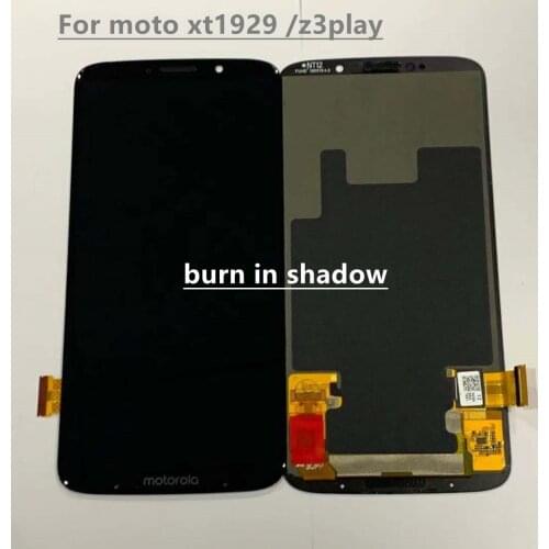 Used Burn In Shadow Screen For Motorola Z3 Play LCD Display Touch Screen 6.01" Moto Z3 Play XT1929 LCD Screen Panel Assembly