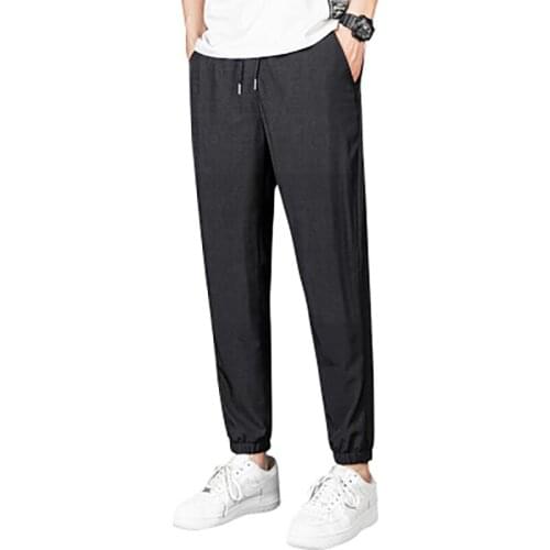 Large Size M-5XL Men Solid Black Pencil Pants 2021 Quality Light Casual Male Trousers Fashion Comfortable Men Pants