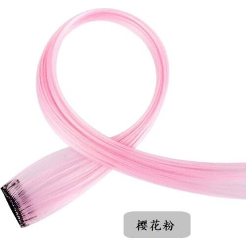 Long straight clip in one piece hair One Piece Hair Extensions Two Tone Fake Hair for Women Girls Rainbow