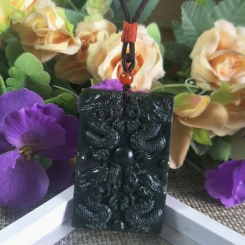 Natural Hetian Jade Hand Carving Dragons Drama bead Pendant Jewelery Lucky Exorcise Evil Spirits Auspicious Amulet Fine Jewelery