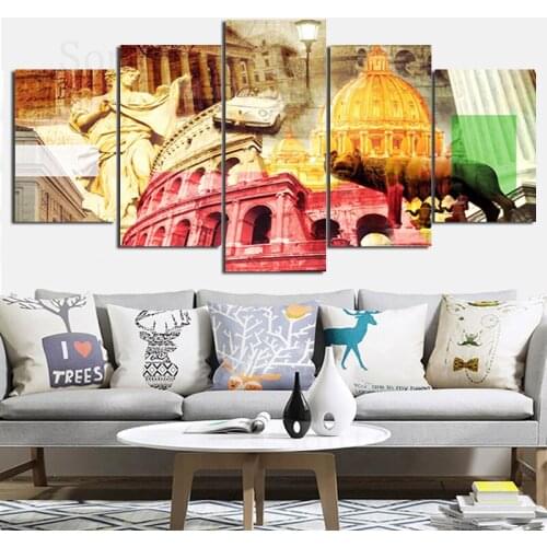 Canvas Painting Wall Art Rome Creative Decorative Painting Home Decoration Living Room Sofa Background Wallpaper