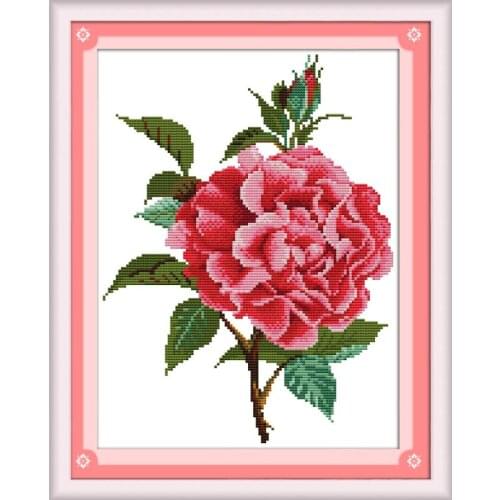 Joy Sunday Peony DIY Crafts Cross Stitch Printed Patterns 11&14CT DMC DIY Cross Stitch Kits Embroidery Needlework Sets