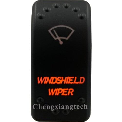 Orange Led Lasor Engraving Windshield Wiper 3 Way Rocker Toggle Button Switch 7 Pins ON OFF ON 12v 24v DPDT for Car Boat Truck