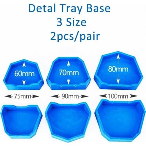 2Pcs/Pair Dental Lab Plaster Model Base Former Molds Tray Silicone Rubber Blue Tray Dentist Oral Care Tools 3 Size S/M/L