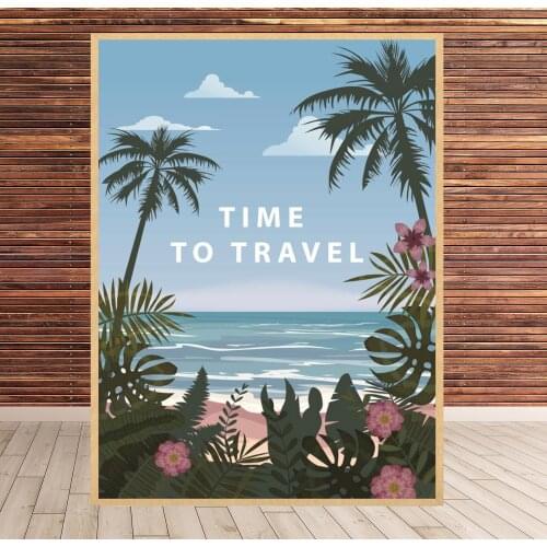 Time To Travel Summer Holidays Vacation Seascape, Travel Poster Gift, Home Wall Art, Office Wall Decor Canvas Poster