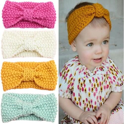 1PC Winter Style Bohemian Amorous Knitted Wool Protect Ear Children Head Bands Contracted Wide-brimmed Solid Children Head Wear