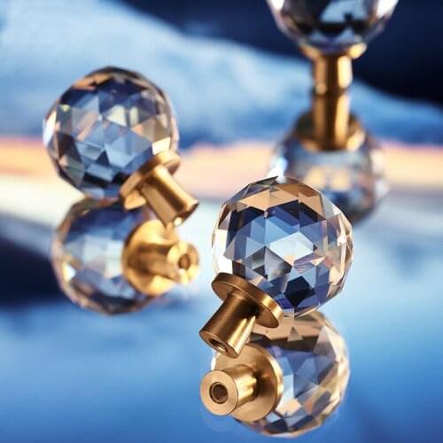 Crystal Glass Knobs and Handles Dresser Drawer Knobs Kitchen Cabinet Handles Furniture Handle Hardware Single Hole Small Handle