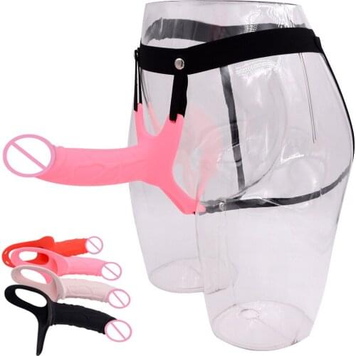 Sex Toys Strap on Penis Panties for Men Penis Enlargement Hollow Dildo Men Strapon Cock Penis Sleeve Penis Extender Enlarger