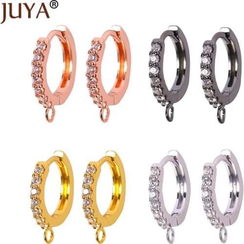 JUYA High Quality Copper Zircon Earrings Hooks Trendy DIY Earring Clasps for Luxurious Jewelry Accessories Findings Components
