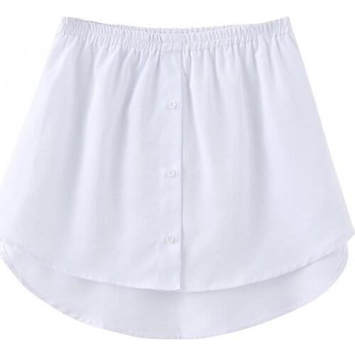 Women Fake Shirt Irregular Skirt Blouse Tail Hem Cotton Detachable Underskirt Spring Summer A Shirt Mini Skirt Women Garments