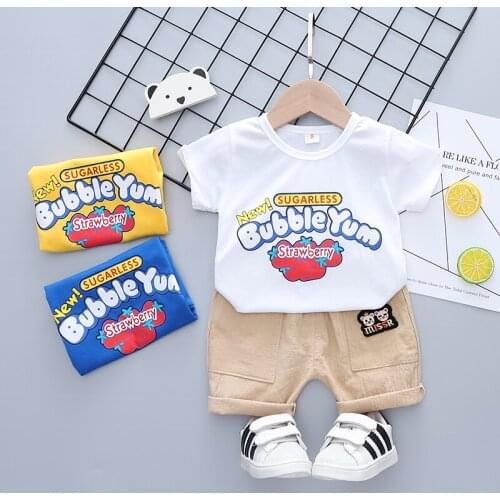 Baby Boy Clothes Sets 2021 Summer Casual Cotton Kid Cartoon T-Shirt+Shorts 2pc Toddler Casual Clothing Kids Sports Outfits